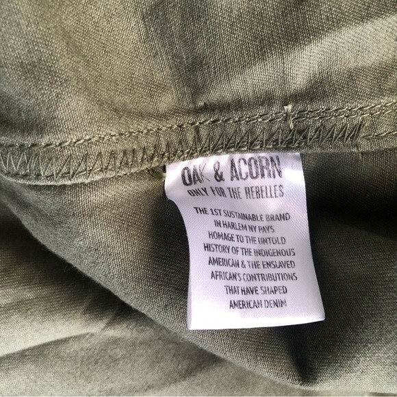 NWT Oak & Acorn Painter Cropped Jacket Sage Green Cotton Splatter L - Picture 11 of 13